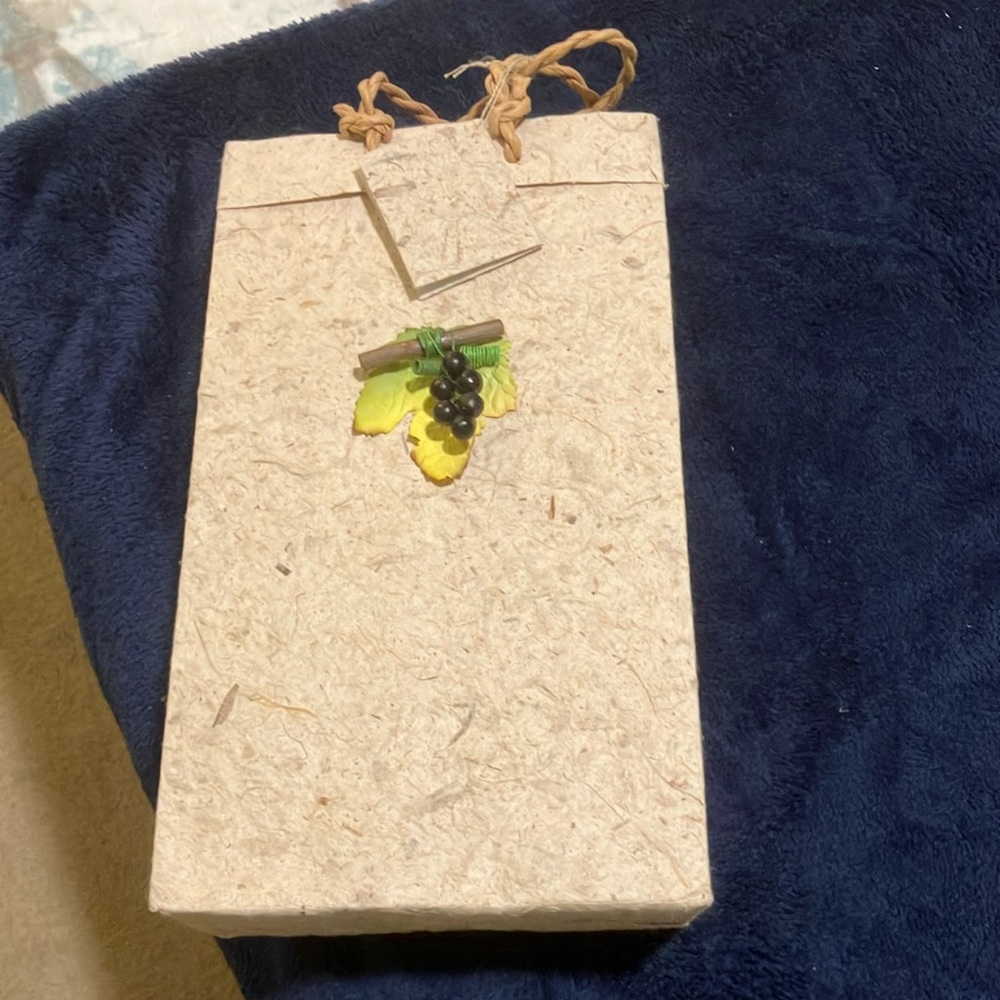 Sand Colored Textured Light Cardboard Double Wine Bottles Gift Bag